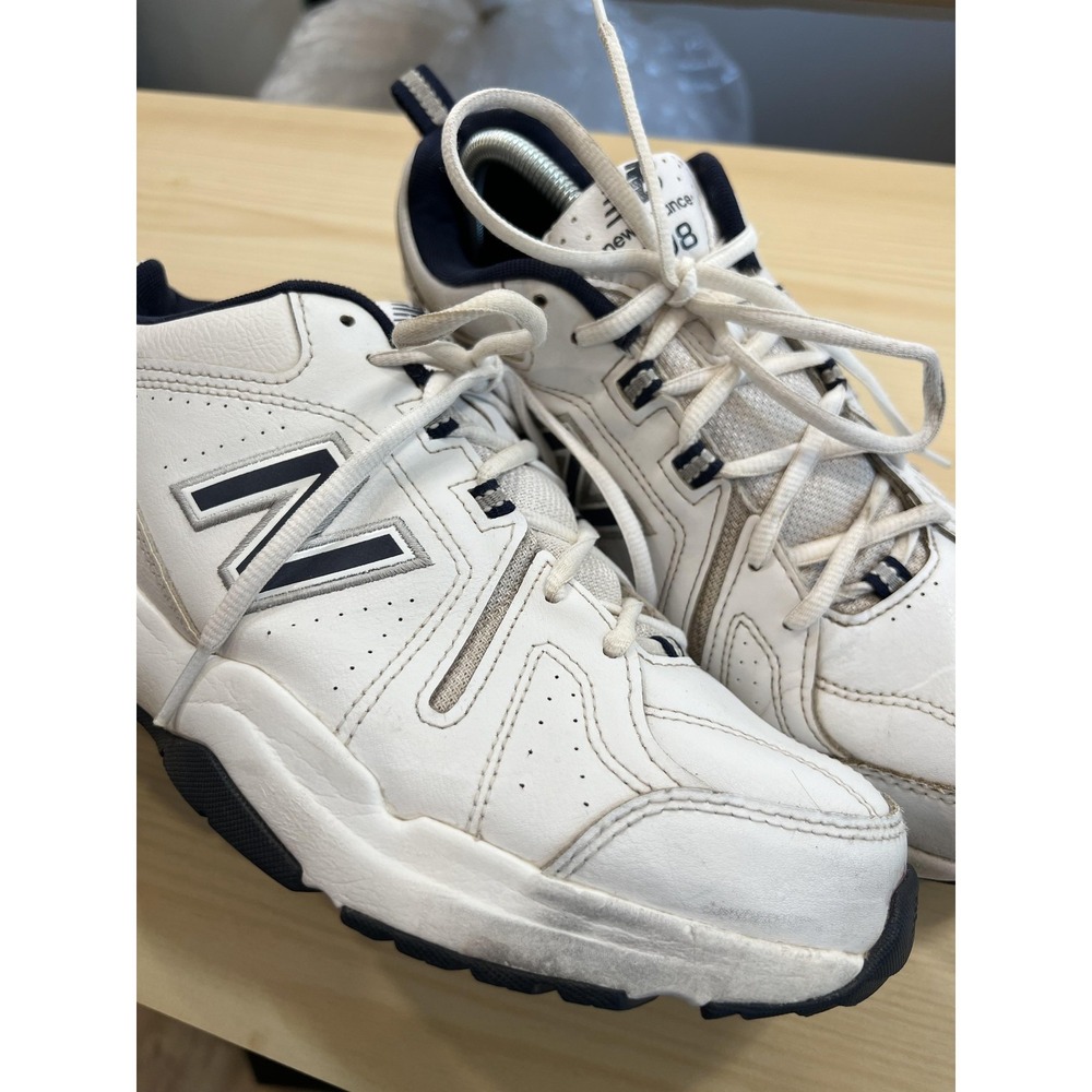 New Balance 608 Training Shoes Mens Size 10 White Leather Wide 2E Sneakers